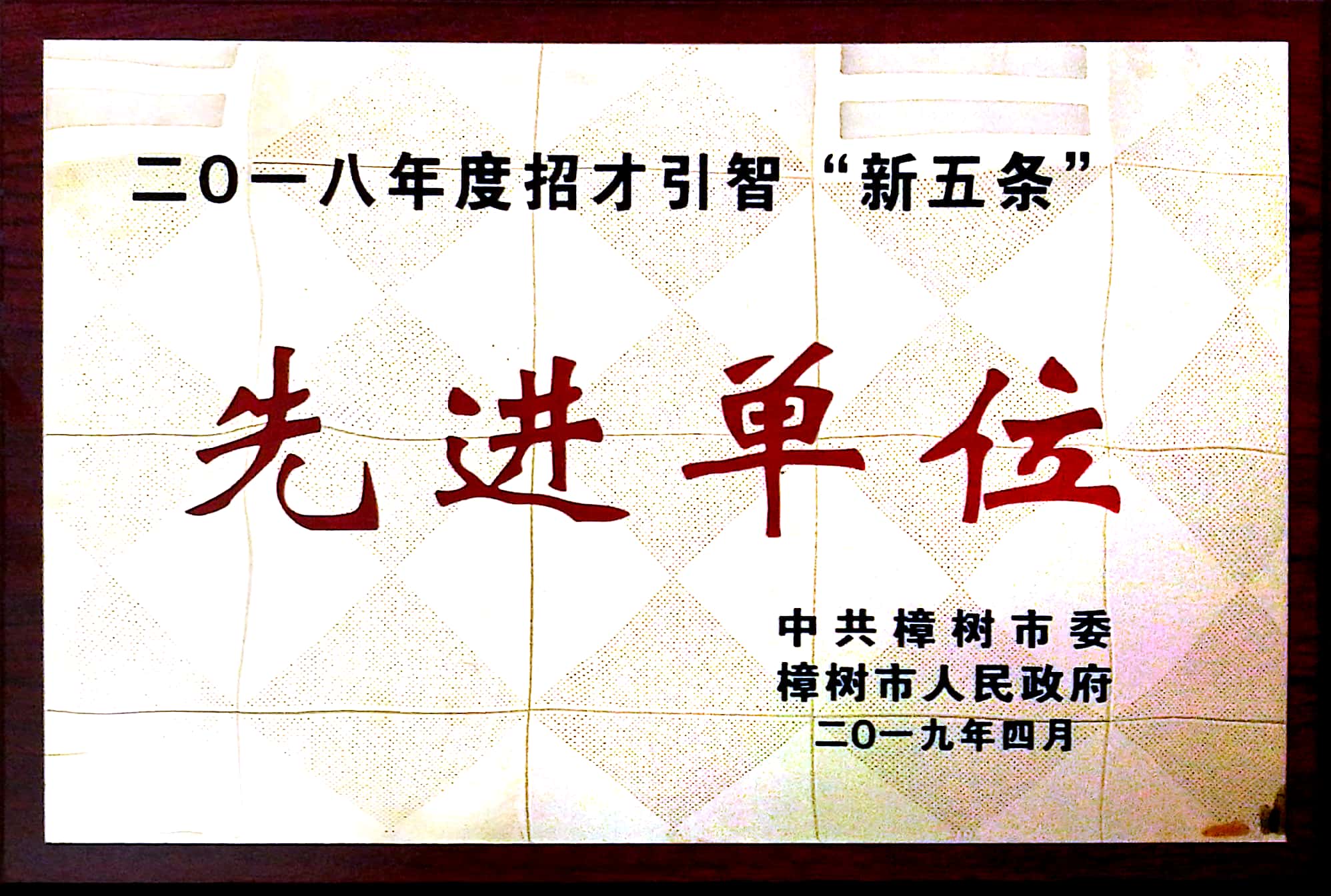 2018年度招才引智“新五條”先進單位